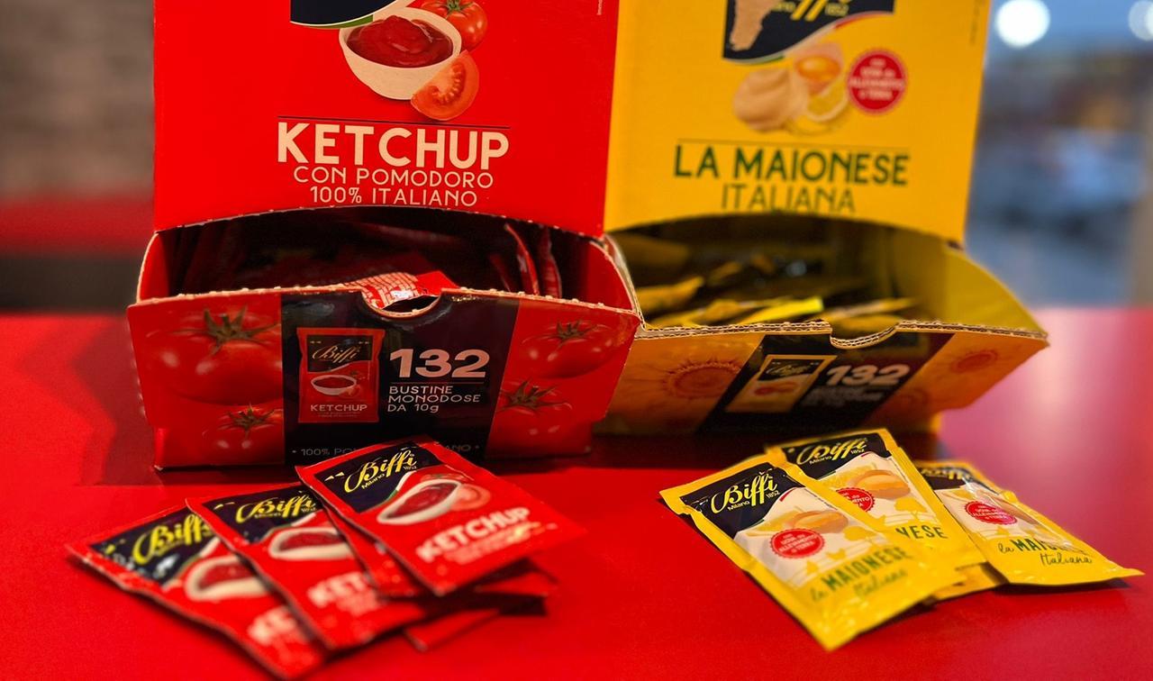 
	Ketchup e maionese in bustine monodose

