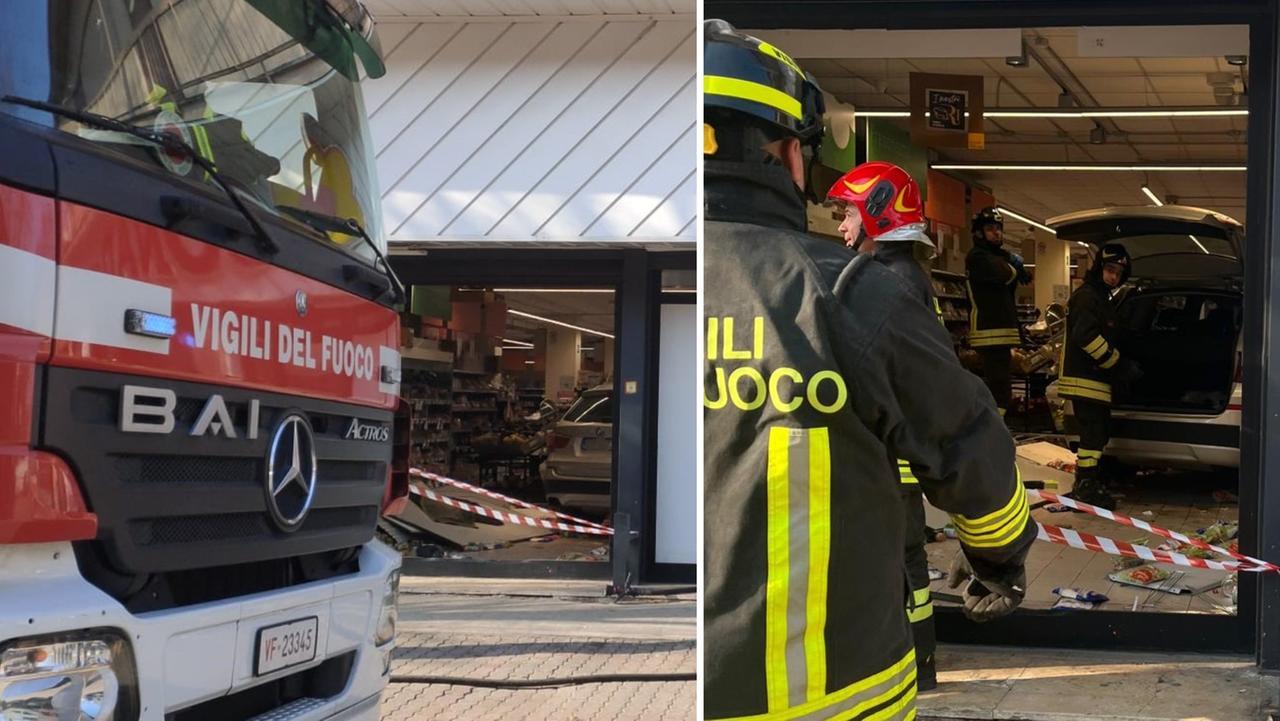 Finisce con l’auto dentro al supermercato: paura a Carpi