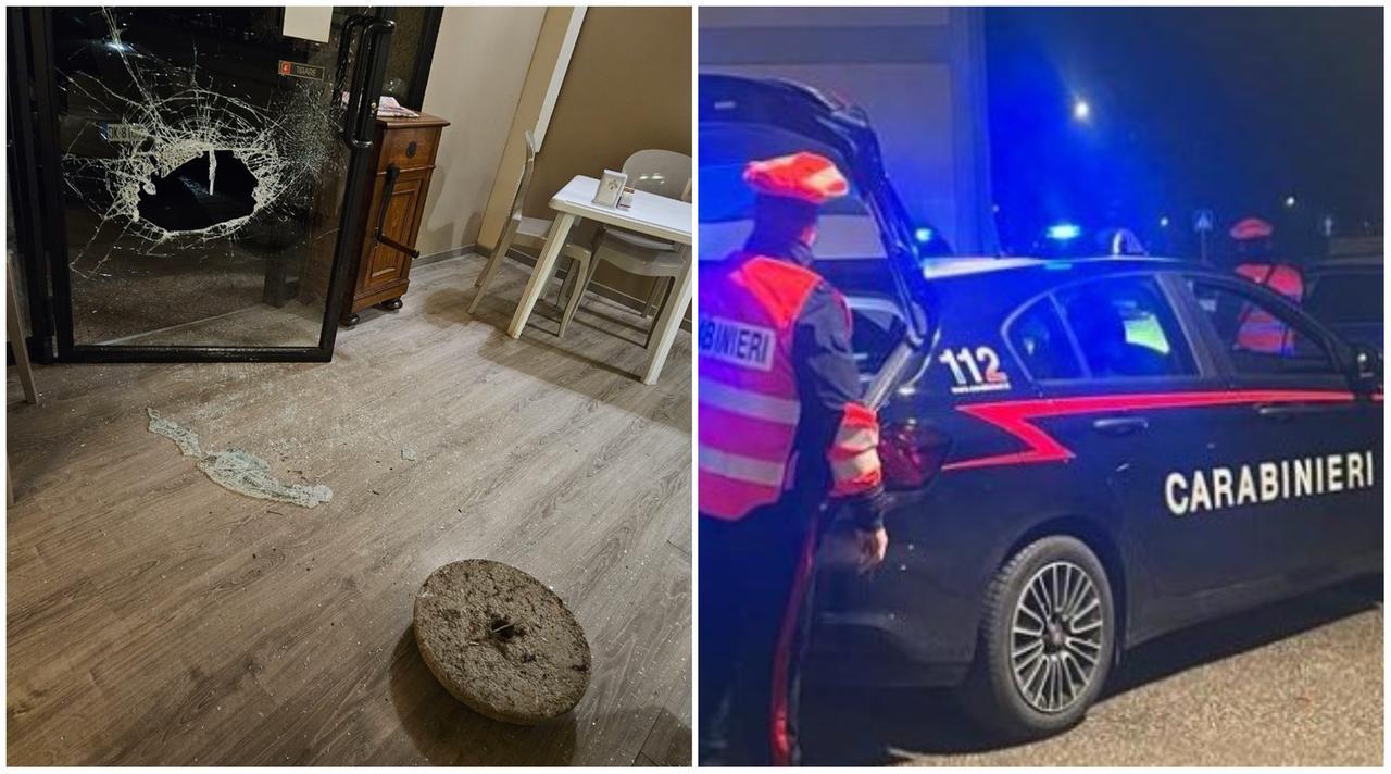 Lanciano un blocco di cemento e sfondano la vetrina della pasticceria a Vignola