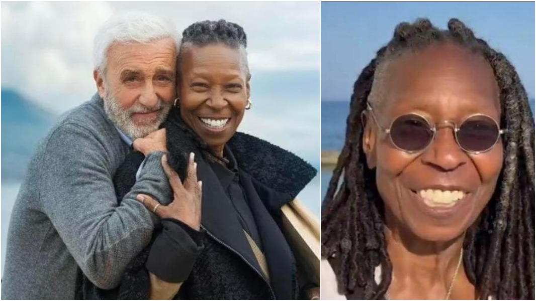 
	Whoopi Goldberg star di Un posto al sole, a sinistra con l'attore Patrizio Rispo (il portiere Raffaele)

