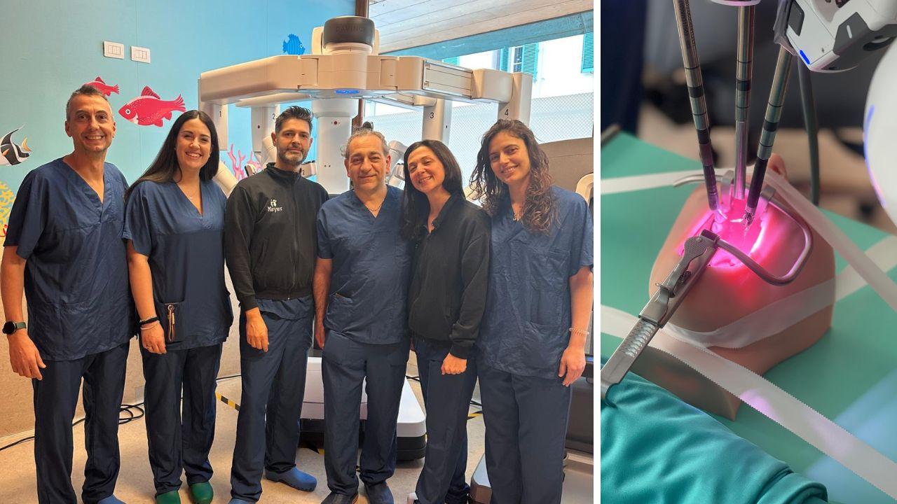 Il team dell'intervento chirurgico col robot e il lavoro preliminare con la stampa 3D