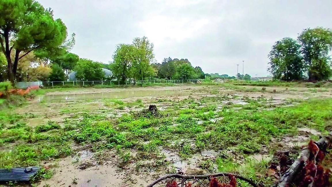 Il terreno lungo via Ghisleri dove dovrebbe sorgere la piscina olimpionica