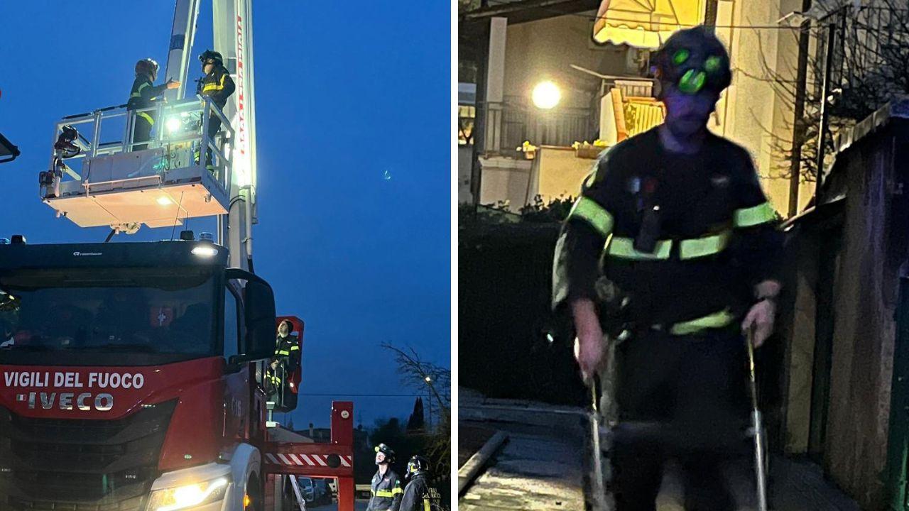 L'intervento all'alba (foto Vigili del fuoco)