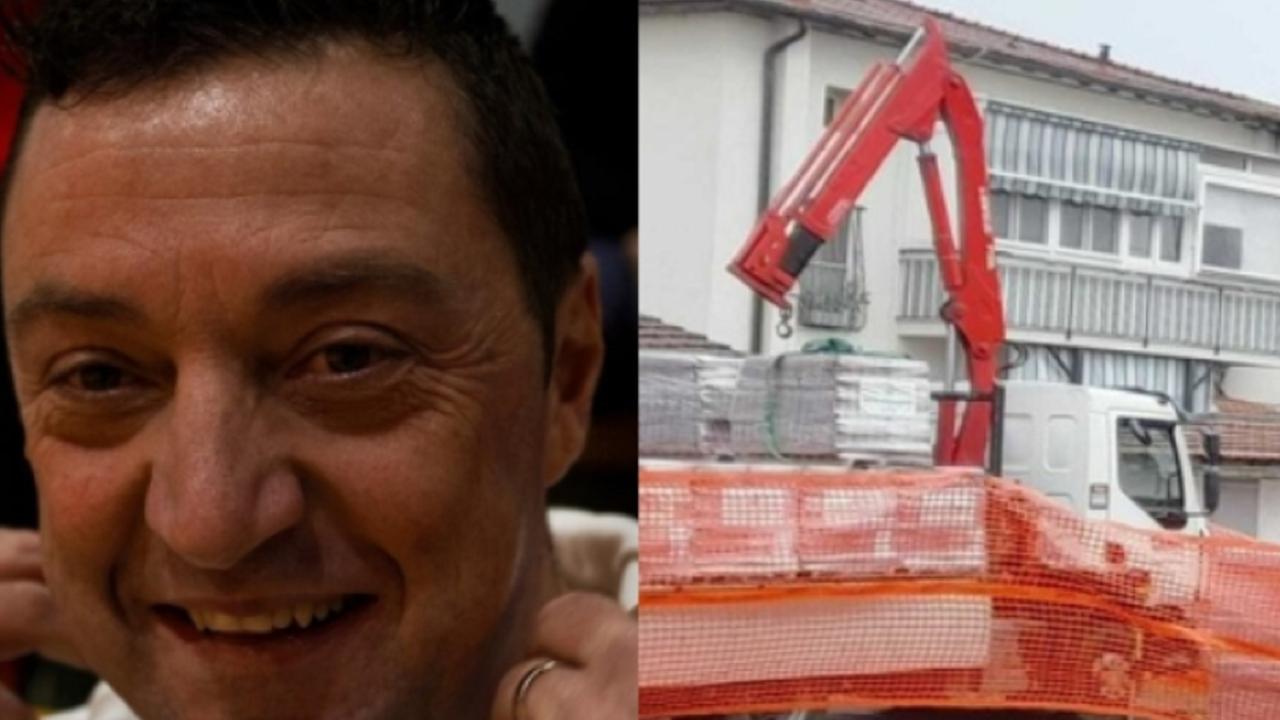 A sinistra Federico Ricci, morto a 50 anni. A destra il mezzo pesante sequestrato