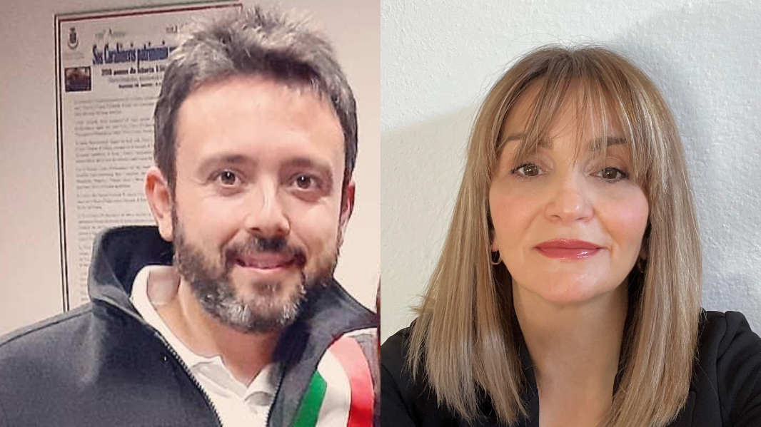 Il sindaco di Norbello Matteo Manca e la sfidante Daniela Meloni