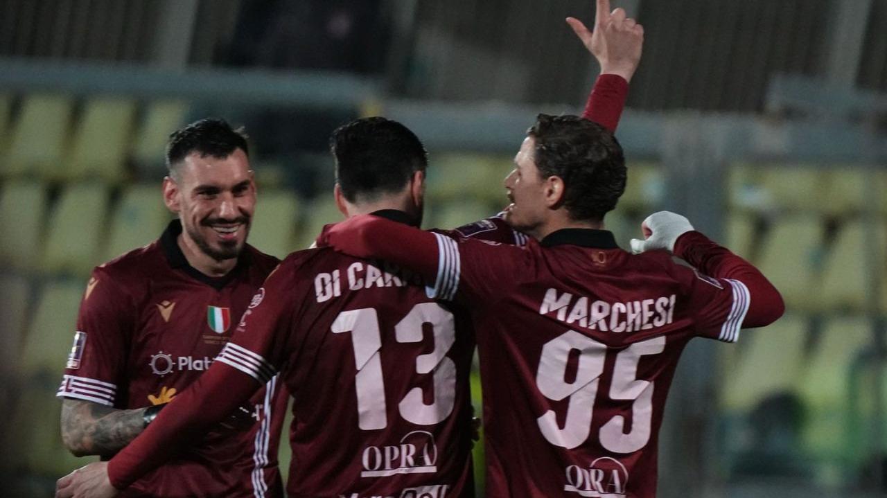 L'esultanza del Livorno (Foto Stick)