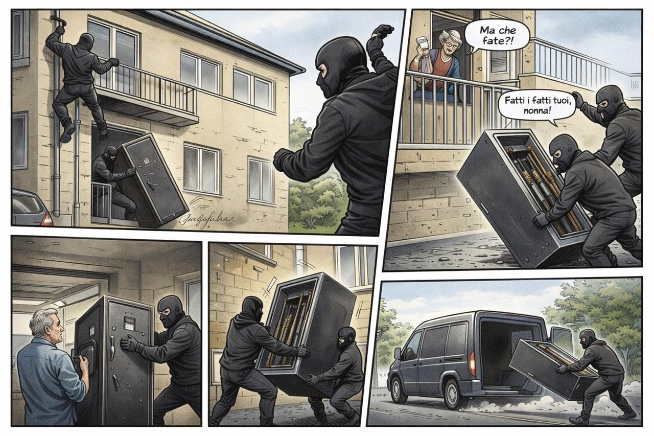 
	Il fumetto riproduce la possibile scena del furto della banda &nbsp;

