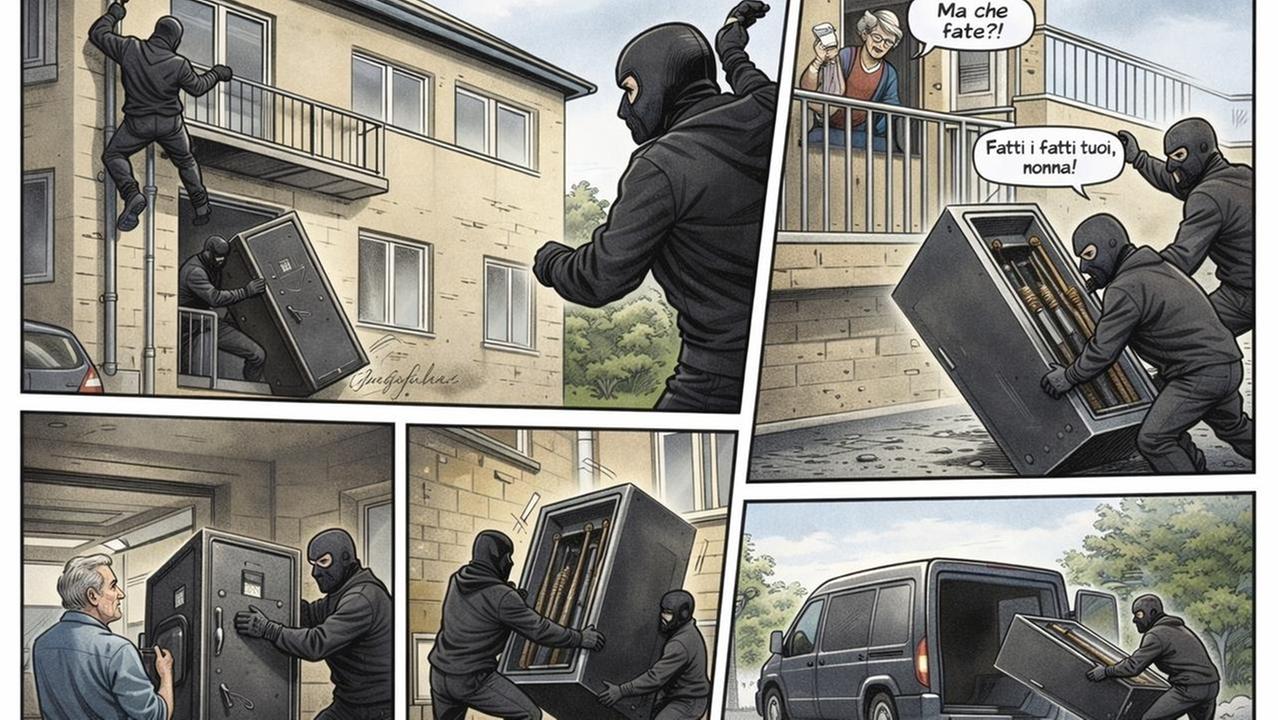 Il fumetto riproduce la possibile scena del furto della banda 