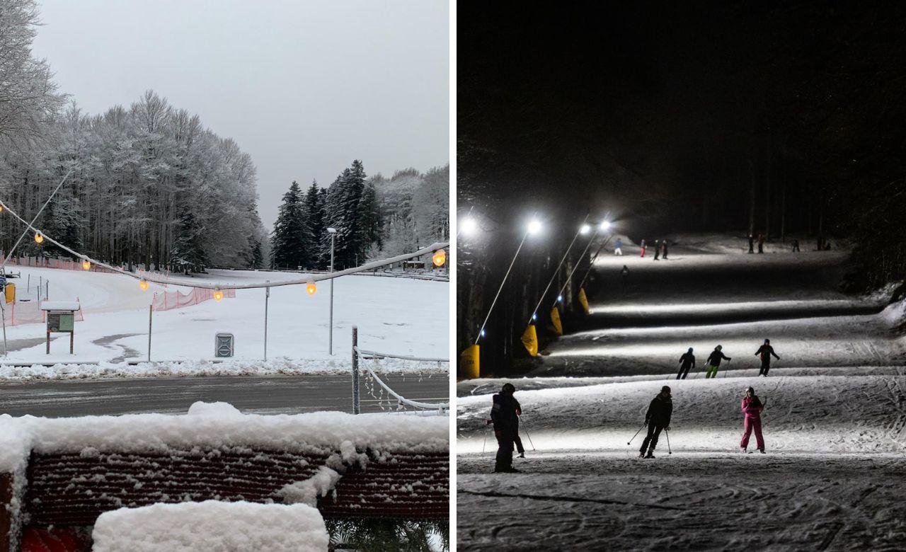 La nevicata di domenica e quella della serata precedente (foto di Carlo De Santis)