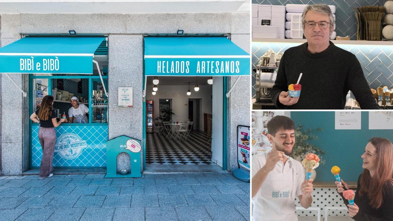 La gelateria, Stefano e i figli Carlo e Sofia