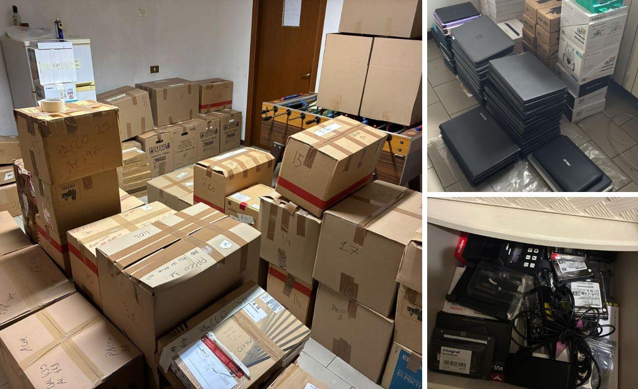 I dispositivi recuperati dai carabinieri