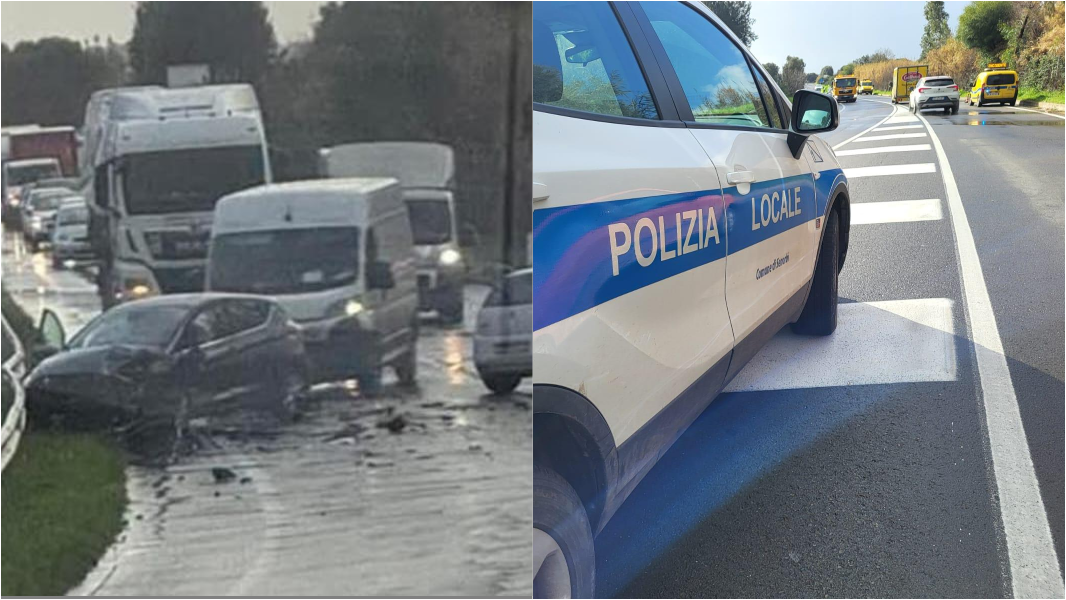 Scontro e tamponamento fra auto sulla statale 128: 4 feriti