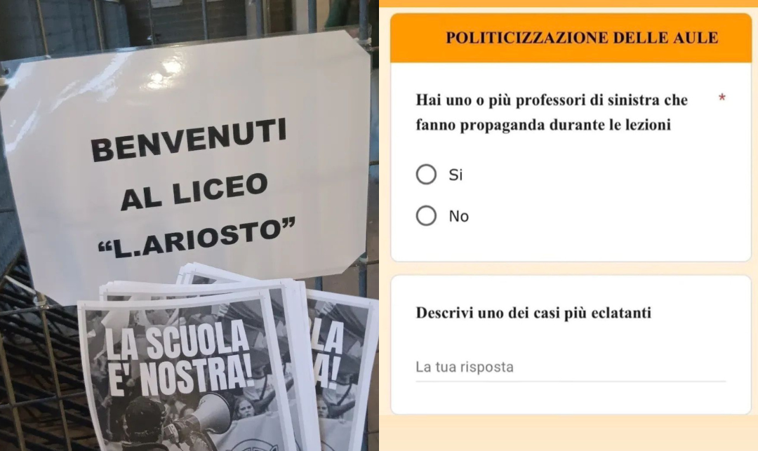 «I prof di sinistra fanno propaganda?». Anche a Ferrara è bufera sui quiz di Azione studentesca