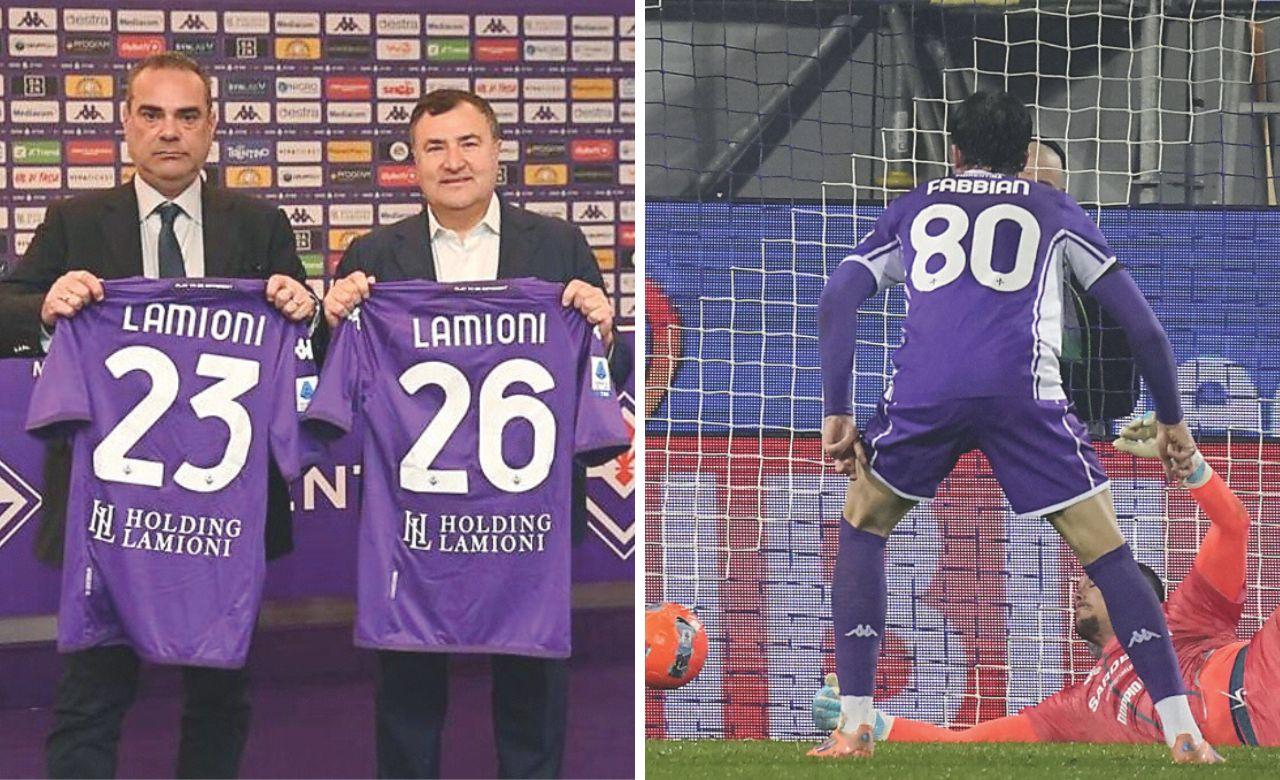 
	Lamioni con il compianto Joe Barone e la maglia della Viola nell'ultimo match

