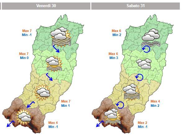 Brinate e nebbia in pianura: ecco cosa ci aspetta. Intanto al Rifugio Battisti c’è un metro di neve