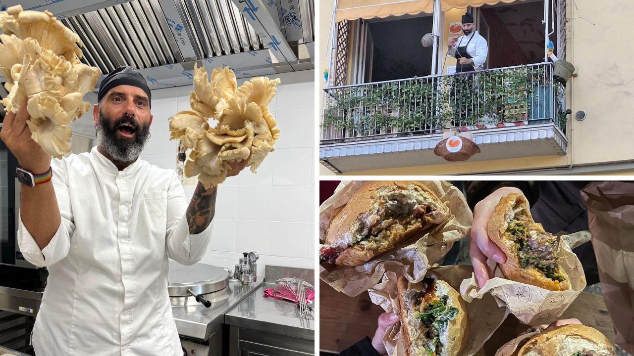 Gaetano Cerasuolo, il servizio dal balcone e alcuni dei panini