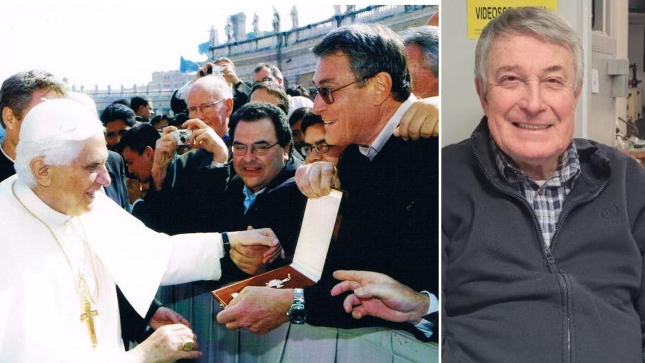 Gino Bondavalli e la croce donata a Papa Benedetto XVI