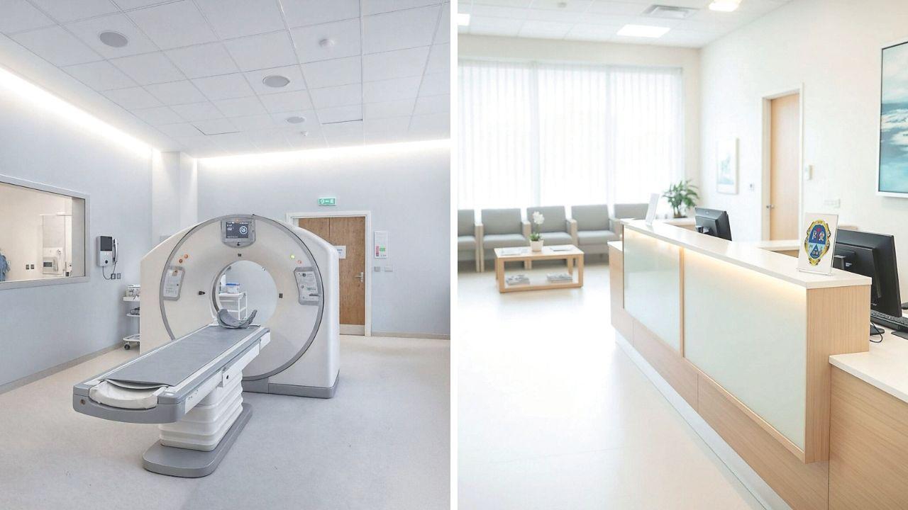 I rendering di due dei locali che ospiteranno a breve gli ambulatori della Misericordia in via Susini a Empoli