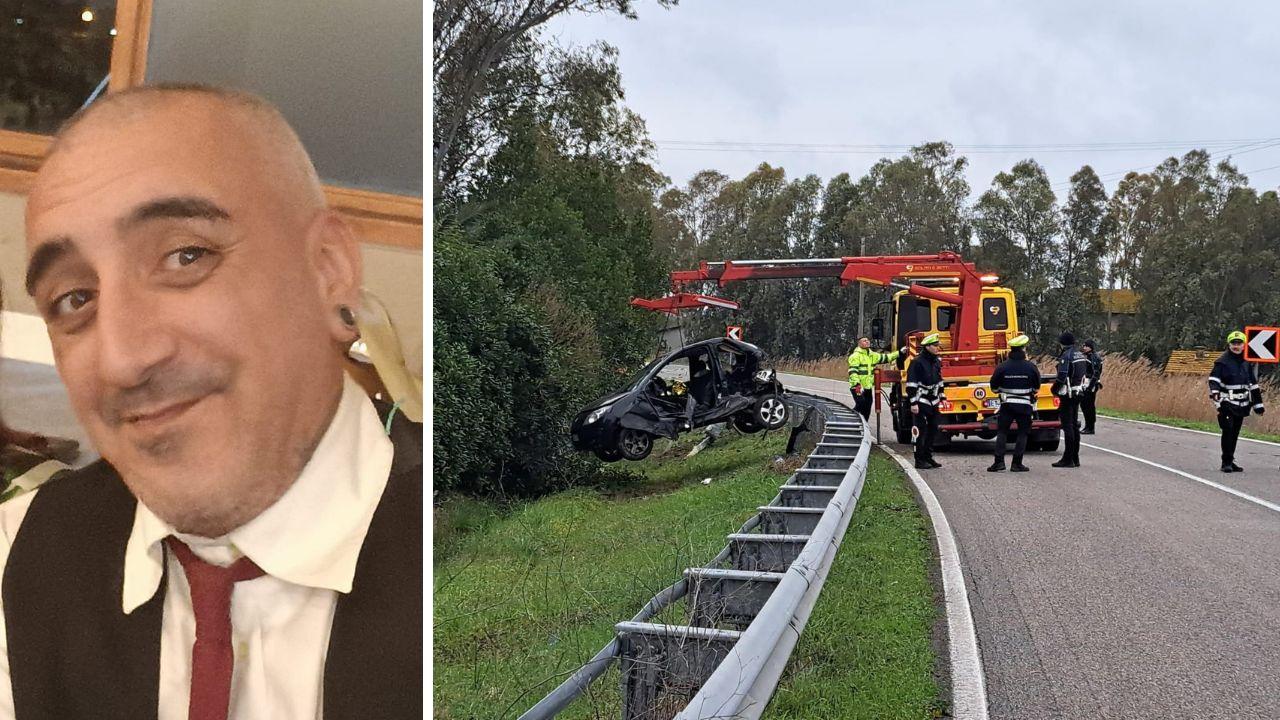 La vittima e la sua auto finita fuori strada