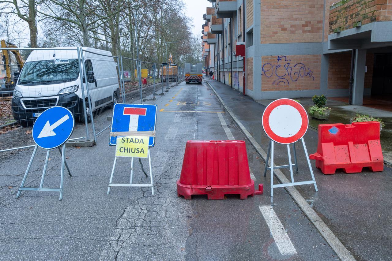 Posa del teleriscaldamento a Ferrara, ingolfato viale Krasnodar