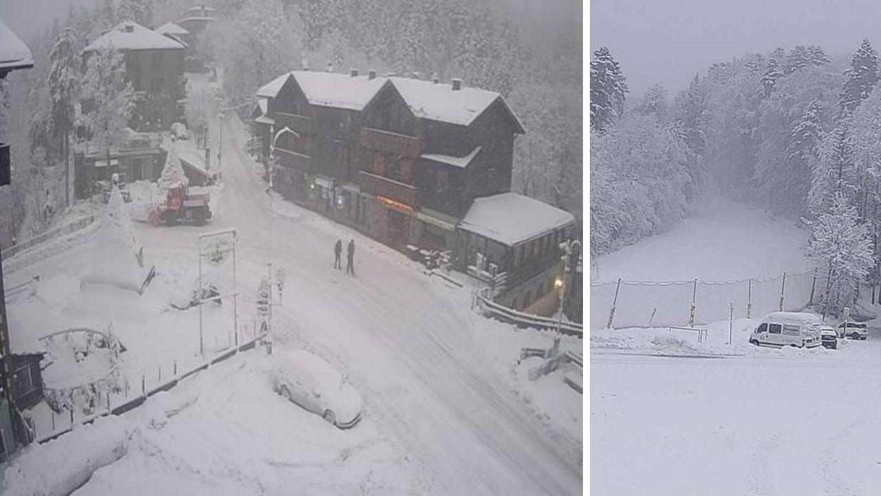 Abbondante nevicata all'Abetone (foto Facebook / Snow Room)