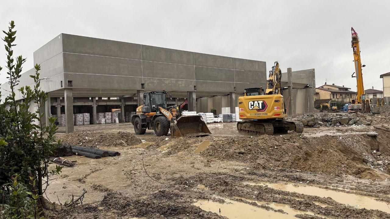 Il cantiere di via Marco Polo (foto Stick)