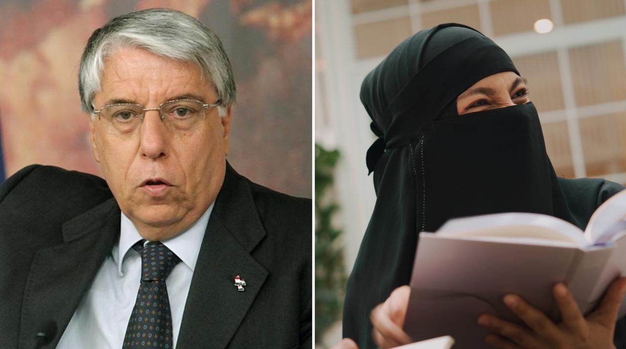 
	Carlo Giovanardi e una donna col burqa

