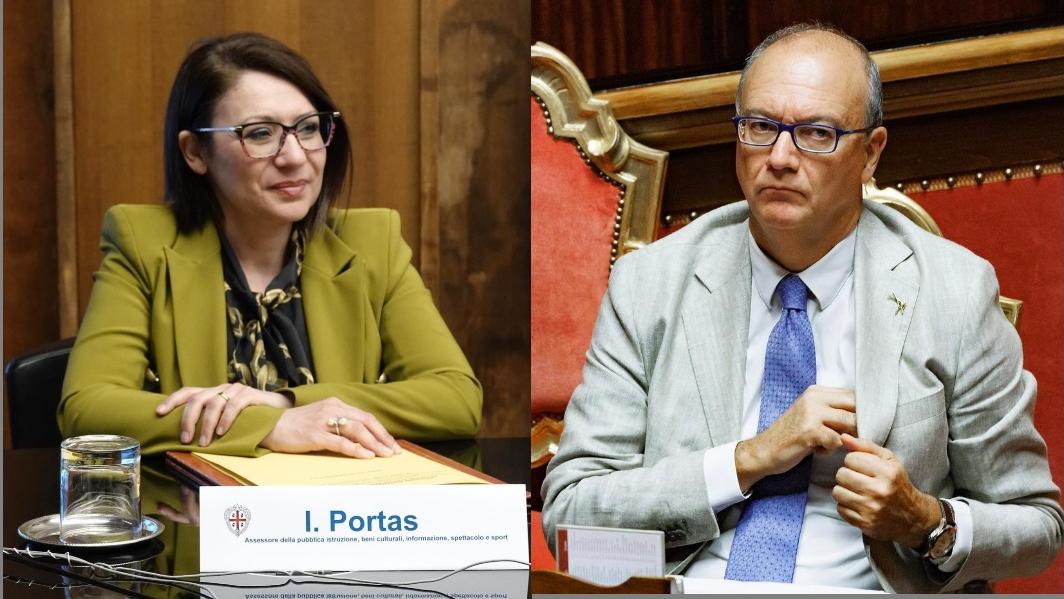 L'assessora Ilaria Portas e il ministro dell'Istruzione Giuseppe Valditara