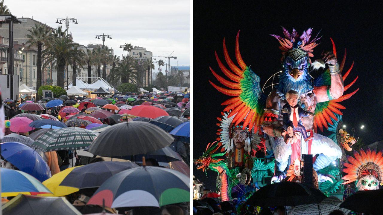 Carnevale di Viareggio, la pioggia rovina la festa ma non l'incasso – La cronaca di un corso tra le polemiche