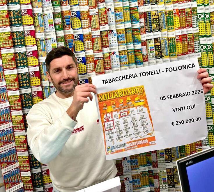 Gratta e Vinci, che colpo di fortuna: vinti 250 mila euro a Follonica