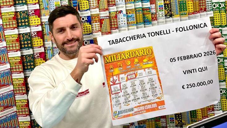 Gratta e Vinci, che colpo di fortuna: vinti 250 mila euro a Follonica