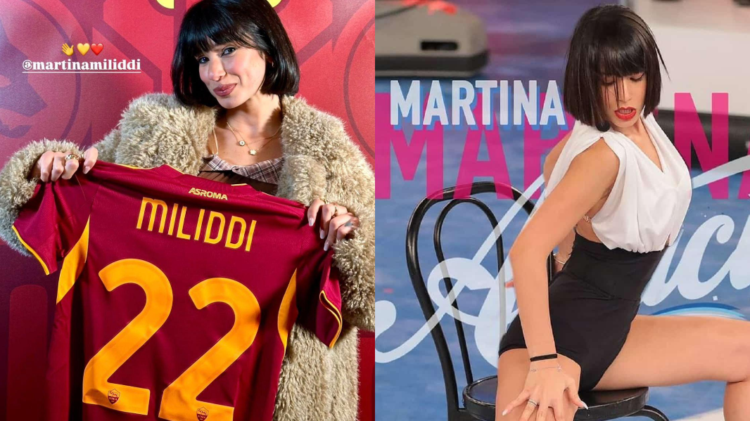 Martina Miliddi da Affari tuoi all’Olimpico con la maglia della Roma