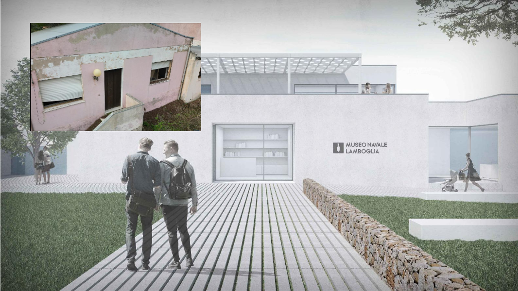 Nel riquadro il museo come è oggi e come diventerà