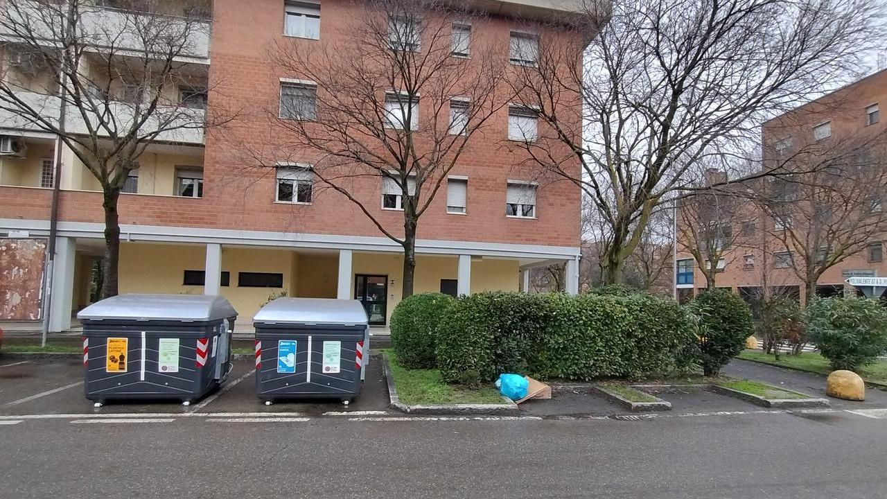 I cassonetti nei posti auto e non nelle piazzole