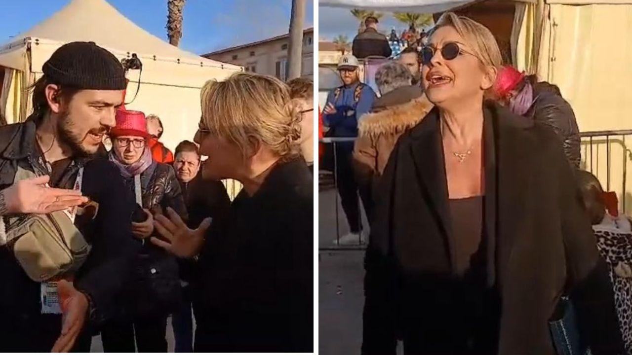 
	Francesca Pascale alle prese coi manifestanti

