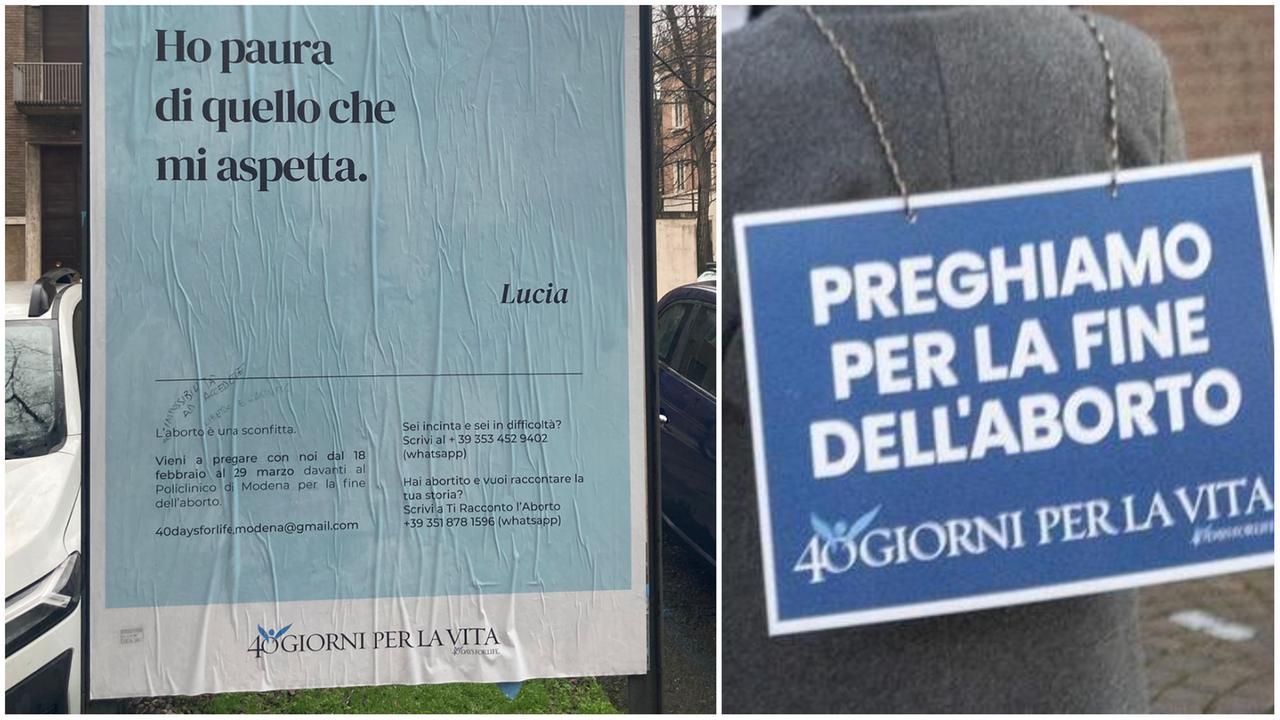 
	A sinistra il manifesto anti aborto

