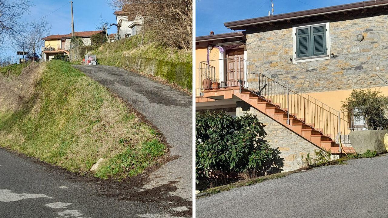 
	La salita che porta alla casa e il terrazzino dove l&rsquo;uomo &egrave; stato trovato

