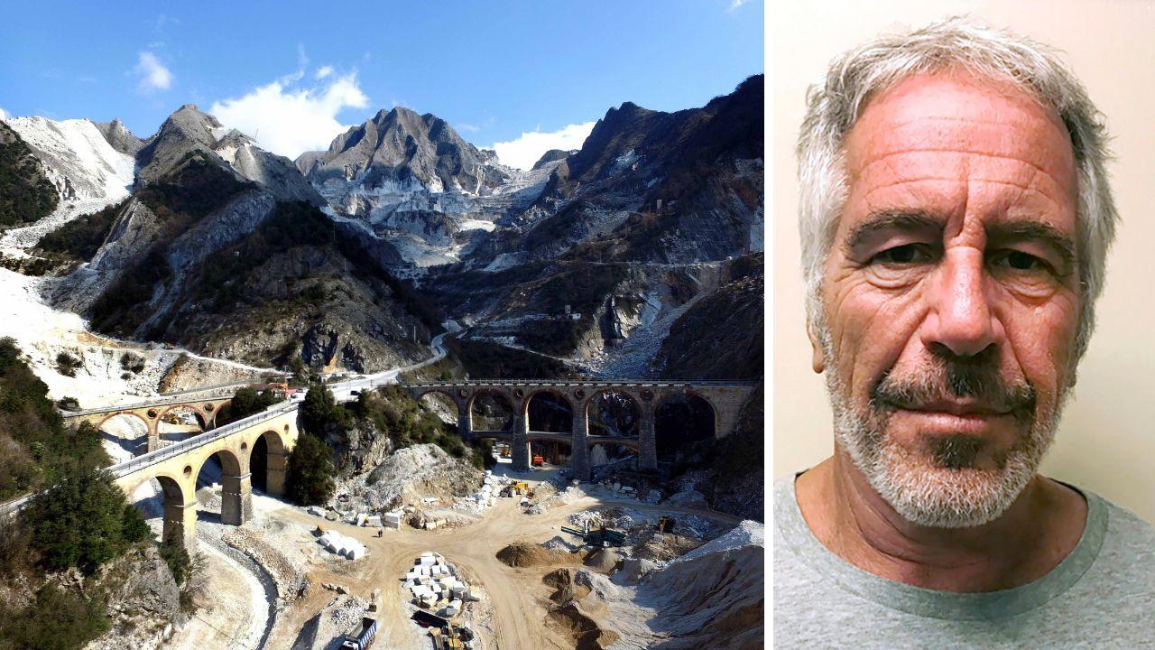 Uno scorcio delle cave e Jeffrey Epstein