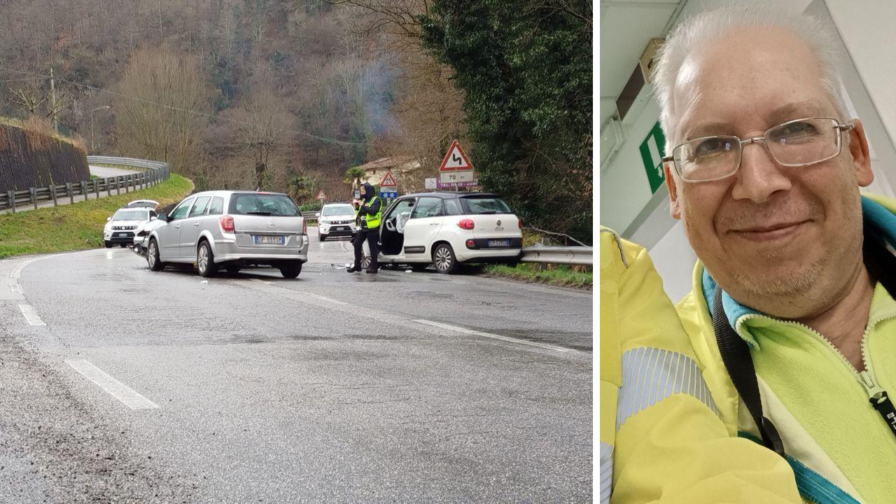 I mezzi coinvolti nell'incidente e la vittima, Marco Mazzon