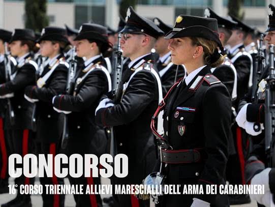 Carabinieri, candidature aperte per il concorso Allievi marescialli: i requisiti