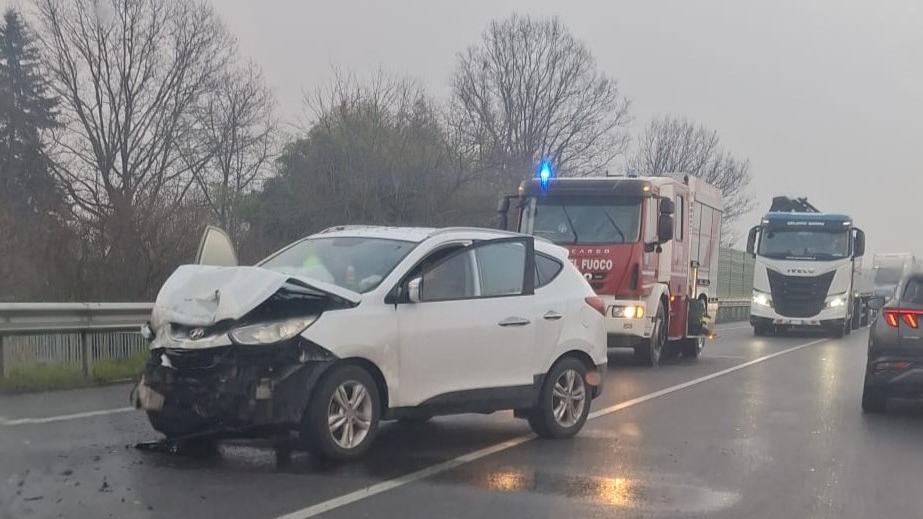 Una delle auto coinvolte nell'incidente