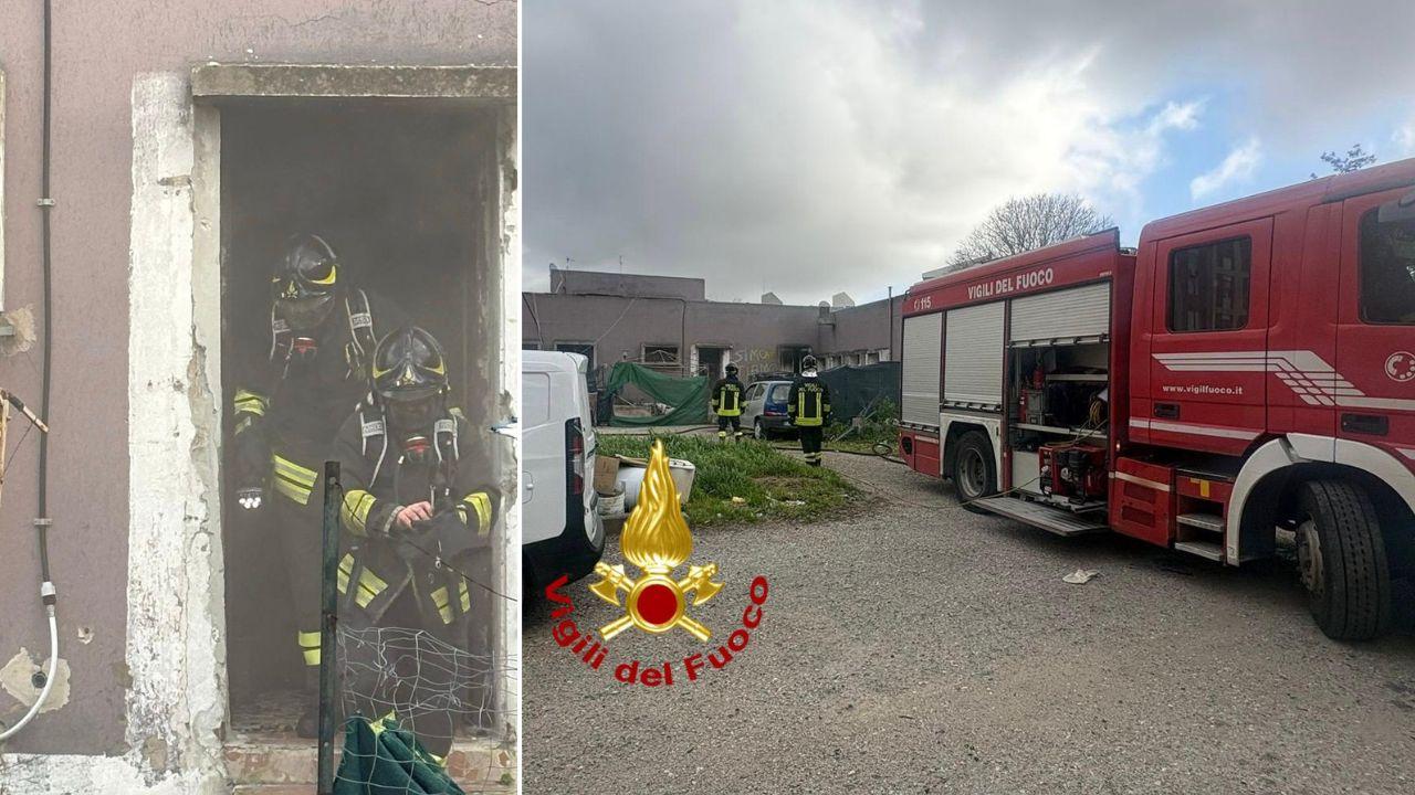 Pomeriggio di fuoco a Sassari, incendio in una scuola