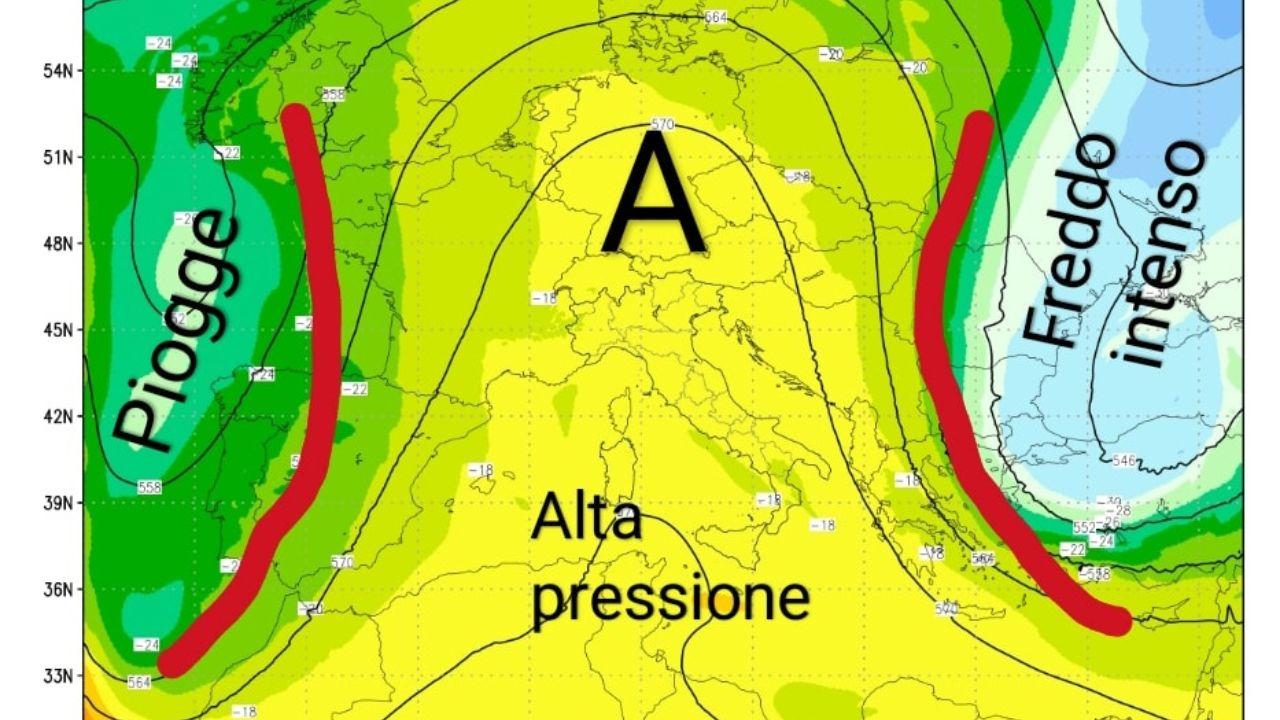 
	La situazione meteorologica nell'elaborazione a cura del Centro Meteo Toscana&nbsp;

