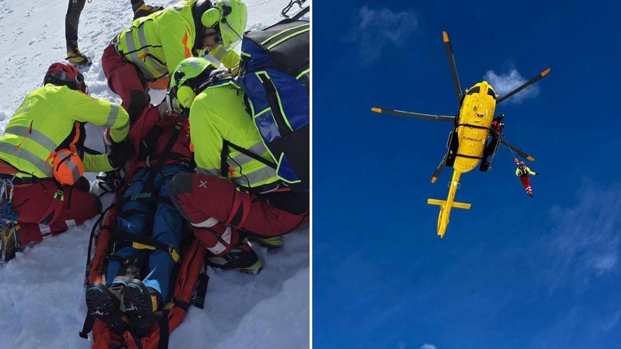 Cadono nel canale ghiacciato durante la cordata sul Giovo: giovane alpinista modenese in ospedale con l’elicottero