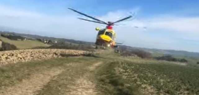 
	L'elisoccorso durante l'intervento a Orciano Pisano

