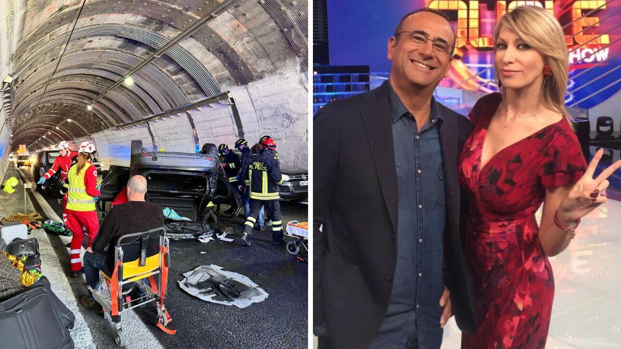 
	I soccorsi dopo lo schianto e Rosanna Cacio con Carlo Conti

