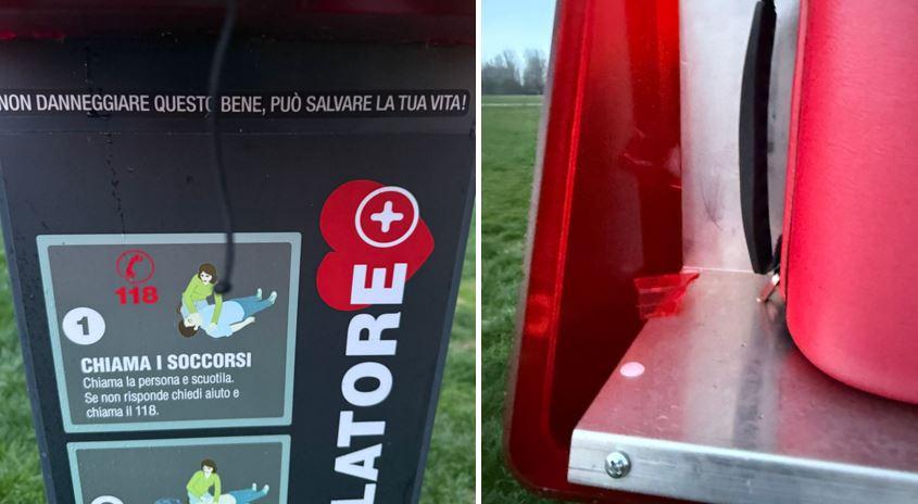 Ferrara, vandali al parco Bassani: danneggiata la teca di un defibrillatore