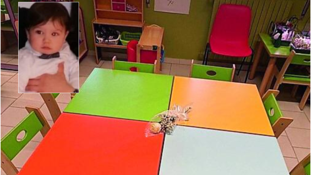 Una rosa bianca sul banco di Lorenzo Corona, il bimbo soffocato da un wurstel