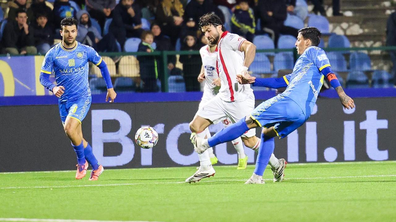 Un'azione della gara col Monza