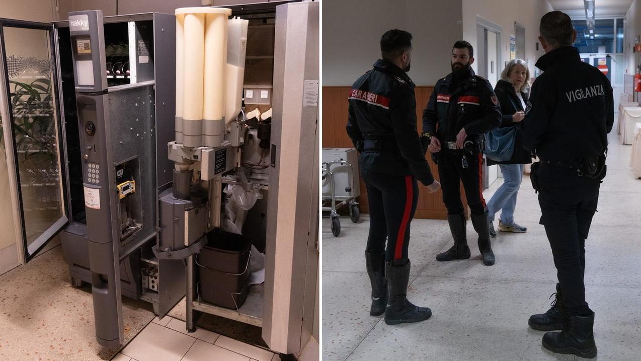 Ladro di notte nelle camere ardenti del Policlinico: scassinati i distributori automatici – Video